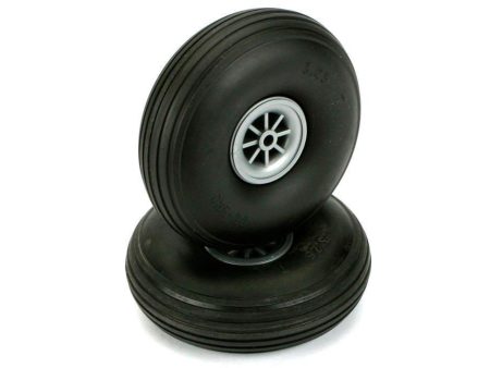 Du-Bro 82.5mm (3.25 ) x 29mm Treaded PVC Wheels for 4mm Axle (2 pack) Supply