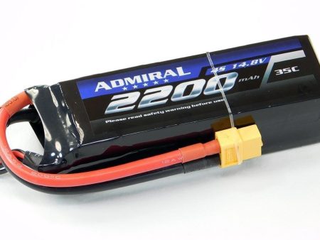 Admiral 2200mAh 4S 14.8V 35C LiPo Battery with XT60 Connector Hot on Sale