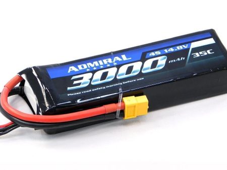 Admiral 3000mAh 4S 14.8V 35C LiPo Battery with XT60 Connector For Discount