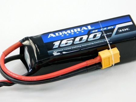 Admiral 1600mAh 4S 14.8V 30C LiPo Battery with XT60 Connector Sale