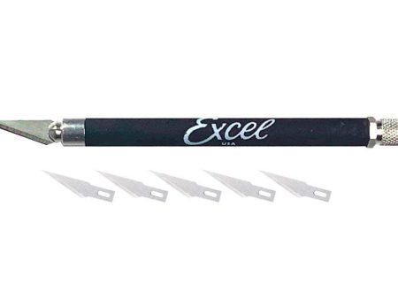 Excel Blades K18 Cushion Grip Knife with 5 Blades - Black For Discount