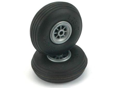 Du-Bro 44.4mm (1.75 ) x 17.1mm Treaded PU Rubber Wheels for 3mm Axle (2 pack) Sale