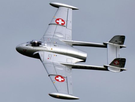 Freewing de Havilland DH-112 Venom V2 Swiss Silver 90mm EDF Jet - ARF PLUS Online Sale