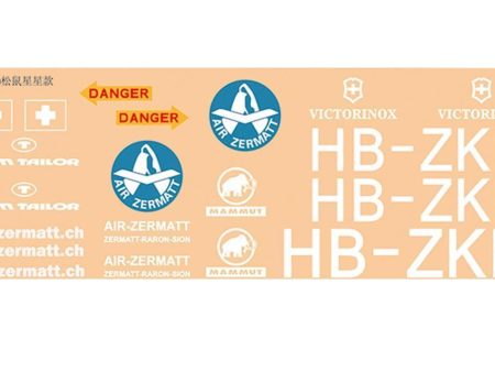 Roban 700 Size AS350 Air Zermatt Decal Set Online now