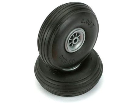 Du-Bro 50.8mm (2 ) x 19mm Treaded PU Rubber Wheels for 3mm Axle (2 pack) Online now