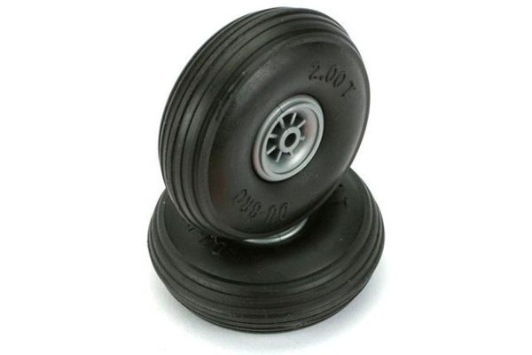 Du-Bro 50.8mm (2 ) x 19mm Treaded PU Rubber Wheels for 3mm Axle (2 pack) Online now