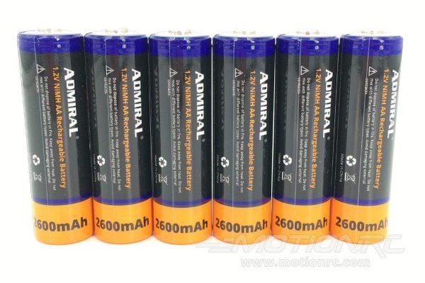 Admiral AA NiMH 2600mAh Rechargeable Batteries (Pack of 6) - (OPEN BOX) Online Hot Sale