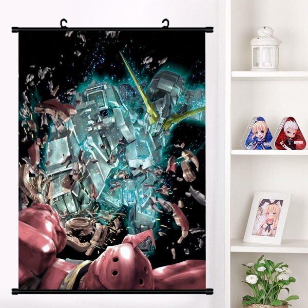 Hot Anime Mobile Suit Gundam Unicorn UC Wall Scroll Mural Poster Wall Hanging Poster Home Decor Otaku Collection Art Online