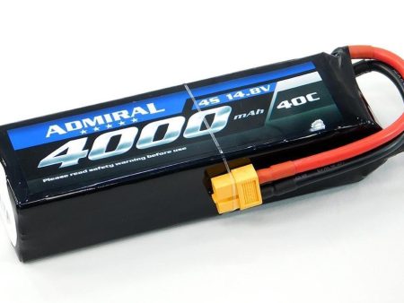 Admiral 4000mAh 4S 14.8V 40C LiPo Battery with  XT60 Connector For Cheap