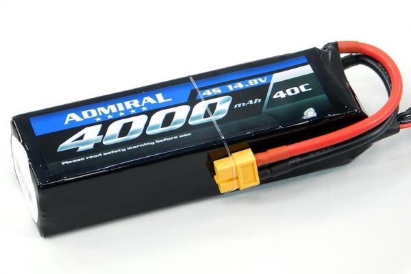 Admiral 4000mAh 4S 14.8V 40C LiPo Battery with  XT60 Connector For Cheap