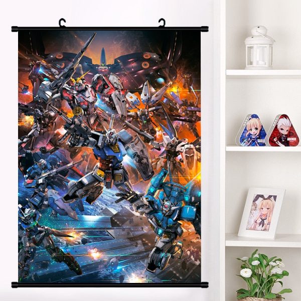 Hot Anime Mobile Suit Gundam Unicorn UC Wall Scroll Mural Poster Wall Hanging Poster Home Decor Otaku Collection Art Online