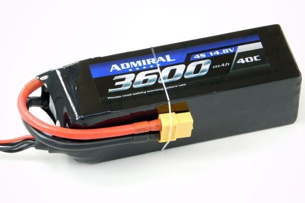 Admiral 3600mAh 4S 14.8V 40C LiPo Battery with XT60 Connector Hot on Sale