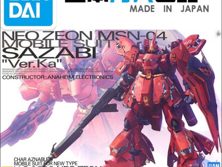 Japaness Bandai Original Gundam Model MG 1 100 SAZABI NEO ZEON MSN-04 Ver.Ka Model Robot Unchained Mobile Suit Kids Toys Online Hot Sale