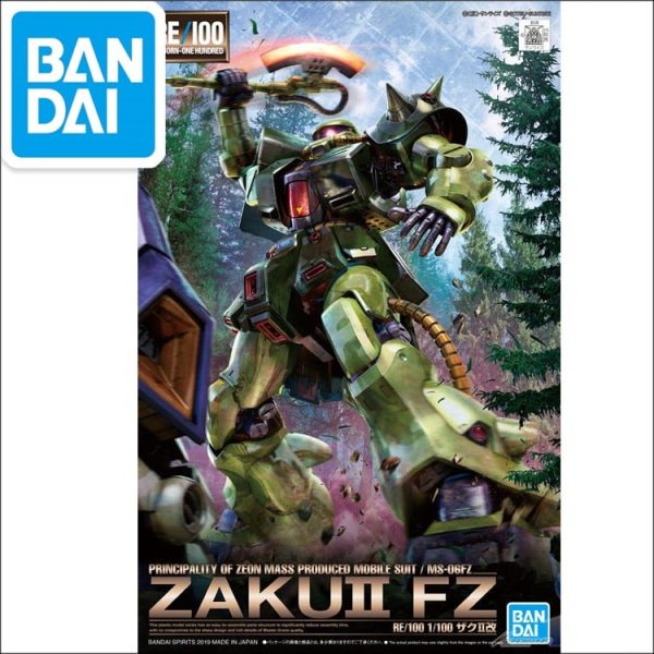 Japaness Bandai Original RE 1 100 MS-06FZ ZAKU II 2 FZ NEO ZEON Unchained Mobile Suit Kids Toys BANDAI Sale