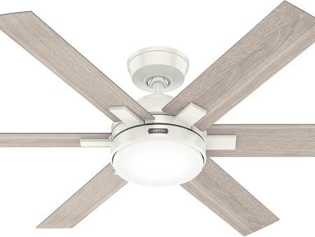 Hunter Fans 52  Georgetown Ceiling Fan with LED Light & Remote Control, Fresh White For Cheap