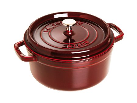 Staub Cast Iron 13.25-qt Round Cocotte - Grenadine For Discount