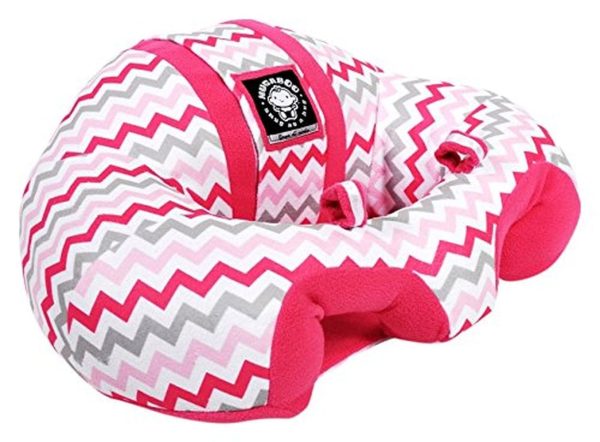 Hugaboo Infant Sitting Chair, Portable, Washable Baby Floor Seat, Pink Chevron Online Hot Sale