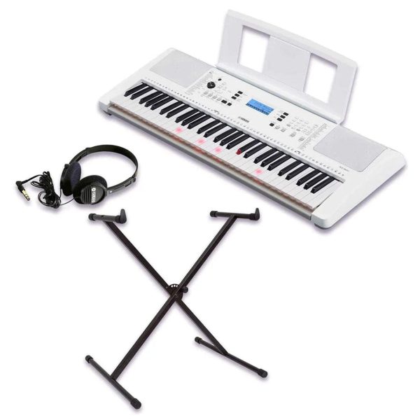 Yamaha EZ-300 Beginner s 61-Key Lighted Portable Musical Keyboard, Stand, Headphones & Power Adapter Bundle Discount