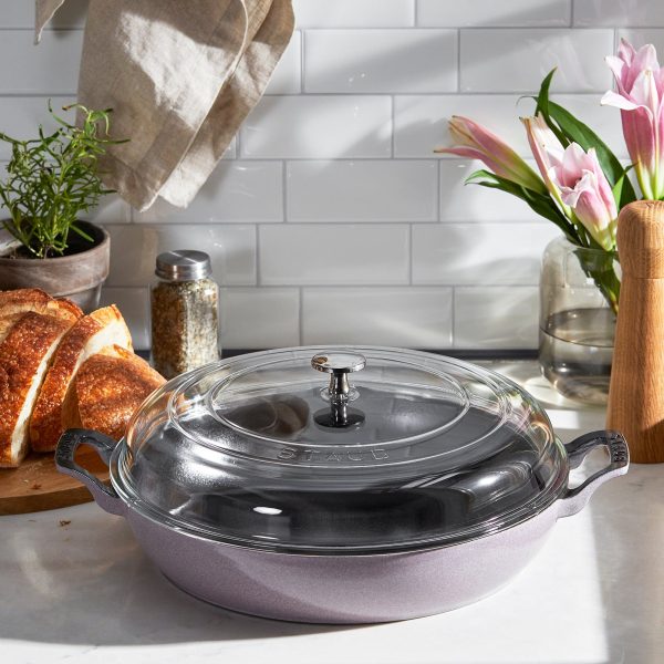 Staub Cast Iron 3.5-qt Braiser with Glass Lid - Lilac Online Hot Sale