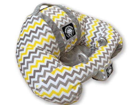 Hugaboo Infant Sitting Chair, Portable, Washable Baby Floor Seat, Yellow Chevron Sale